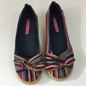Rock & Candy Stripe Espadrille Wedged flats Size 9